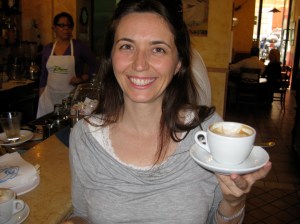 Simone's first cappuccino